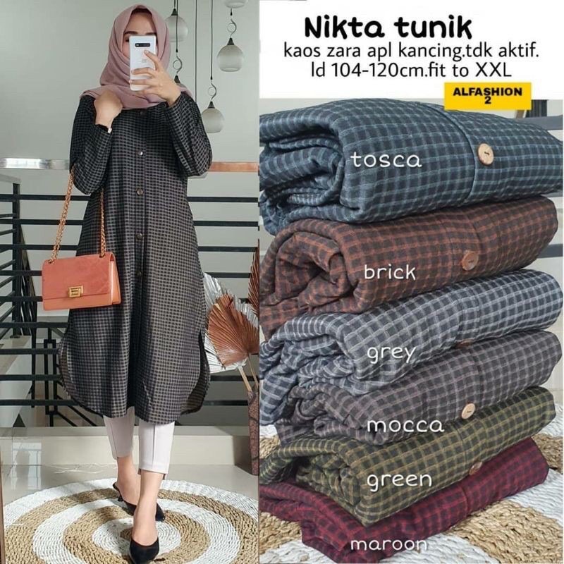 NIKTA Tunik Tunik Zara  Import LD100 Long Tunik Kaos  