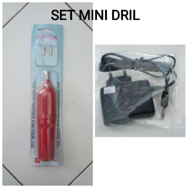 Bor Tangan Mini Drill Komplit dengan Adaptor 12v