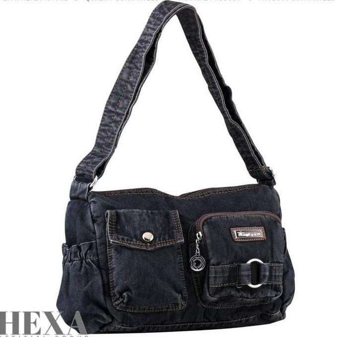 Ready...Ready...Ready...] Tas Selempang Sling Bag Wanita Bahan Jeans Denim Levis Hitam Original