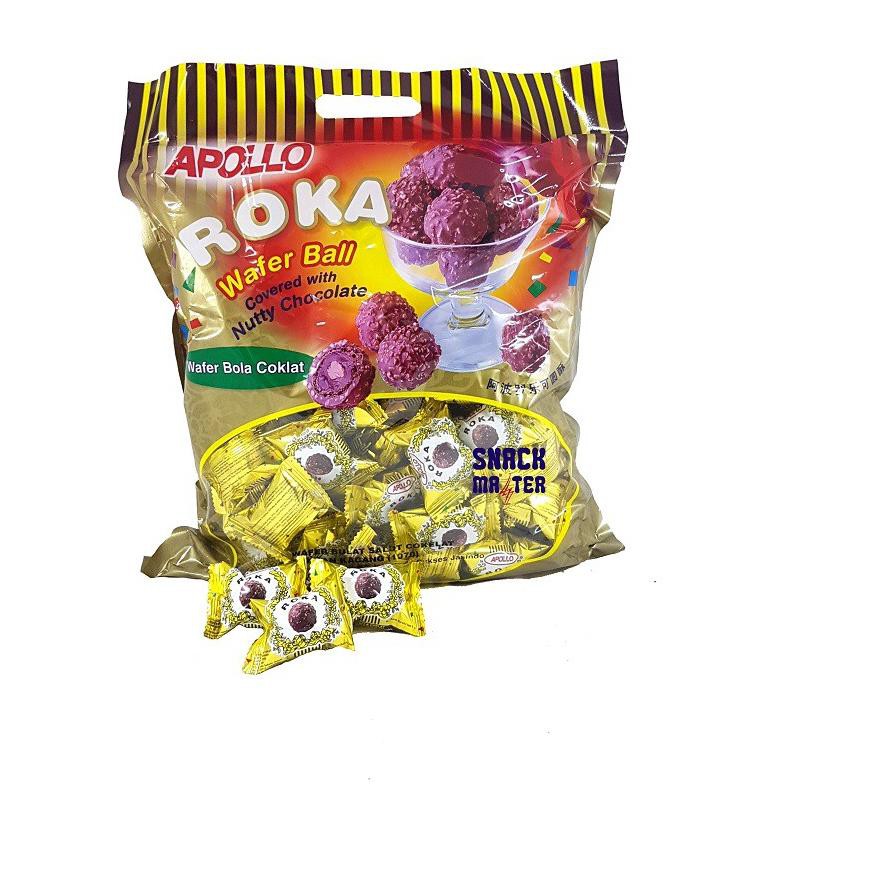 

Termurah!! (wkk-713) Roka Apollo Choco Wafer Ball Netto 80 pcs x 6 gr