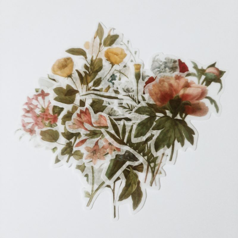

15pcs FLOWER VINTAGE STICKER DIY SCRAPBOOK JOURNALING