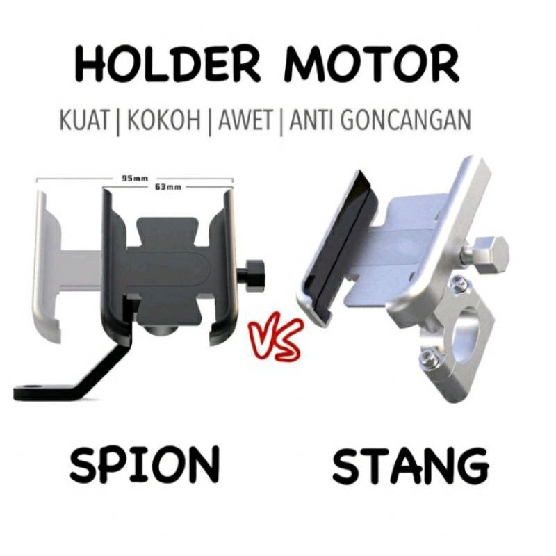 HOLDER DUDUKAN HP UNIVERSAL HOLDER HANDPHONE STANG SPION SEPEDA MOTOR