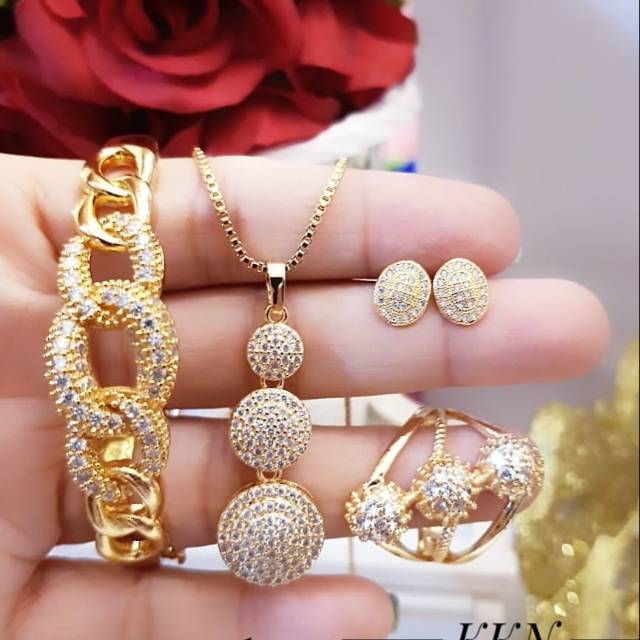 Xuping set perhiasan lapis emas 24k 0422k