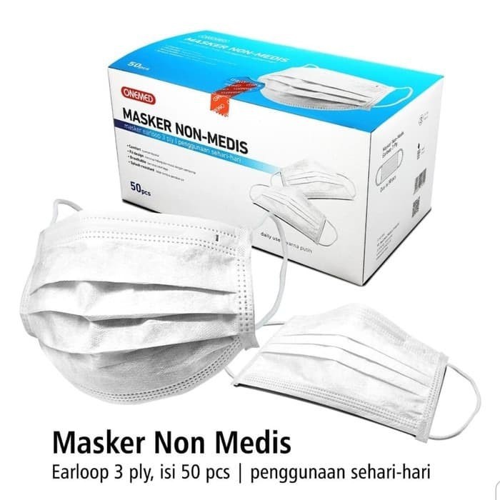 Masker Onemed 3 ply Non Medis 50 pcs/Masker Onemed Non medis 50 pcs
