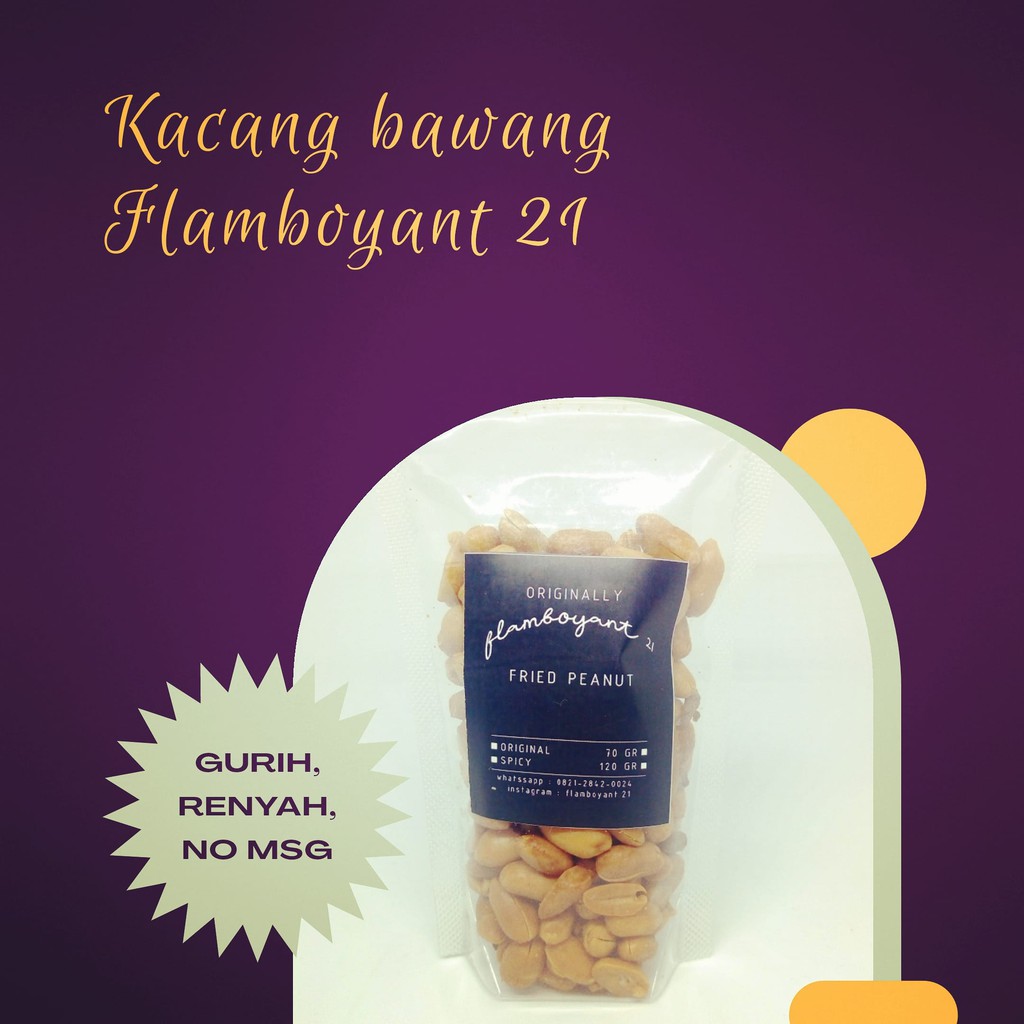 

Kacang Bawang Flamboyant Bandung, aroma daun Jeruk 500gr, non MSG - Original