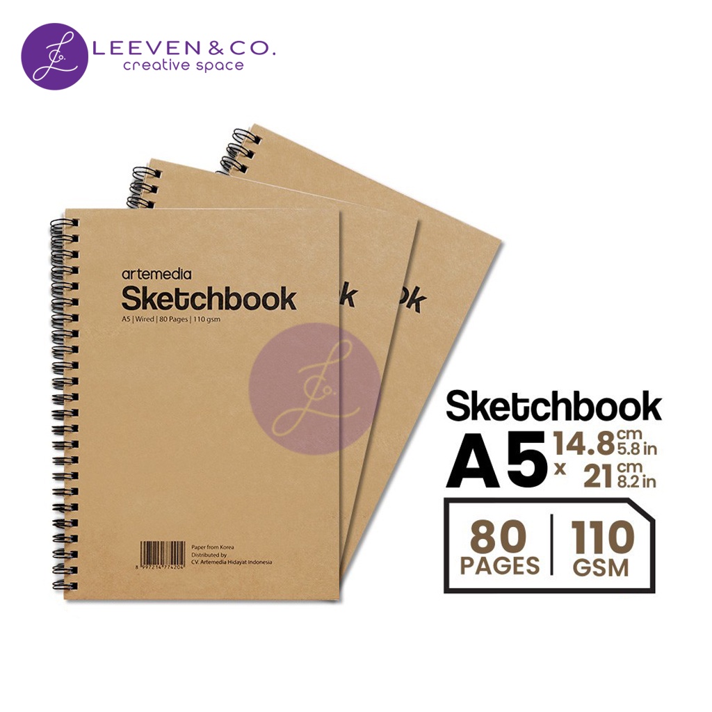 

ARTEMEDIA SKETCHBOOK A5 SPIRAL WIRED 110 GSM CRAFT COVER
