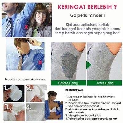 [1 PASANG] ARMPIT PADS / PENYERAP KERINGAT KETIAK / PEMBALUT KETIAK BASAH