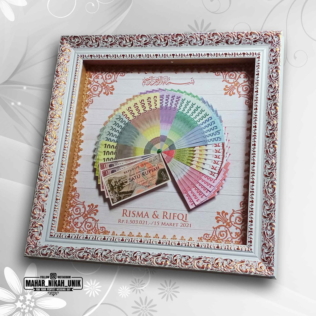 Mahar Model Kipas Putar - Mahar Pernikahan - Hias Uang Mahar - 50x50cm
