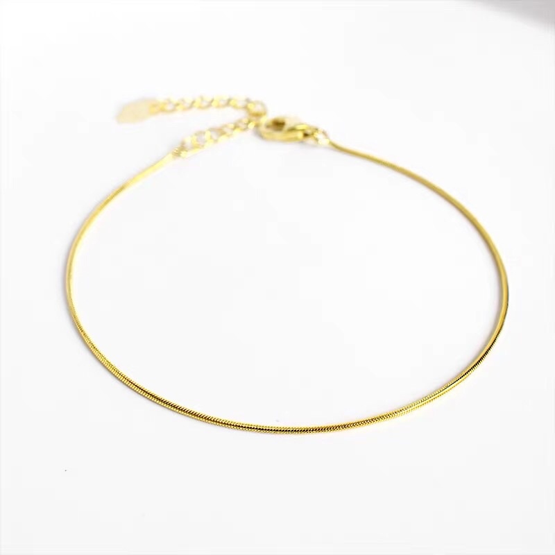 Gelang Titanium Rantai Gold Polos Trending Elegan Korea Fashion Style