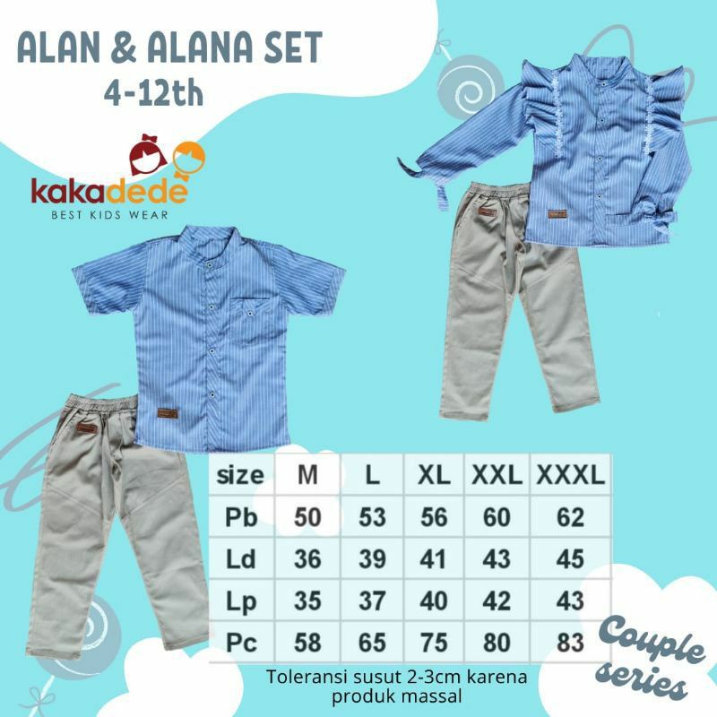 Set Alan dan Alana Setelan Couple Kakadede Setelan Couple Keren Setelan Kakadede Branded Setelan Couple Keren 4-12 tahun-7