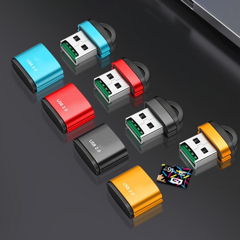 Card Reader Usb 2.0 Mini Portable Multi Warna Untuk Komputer Desktop / Laptop