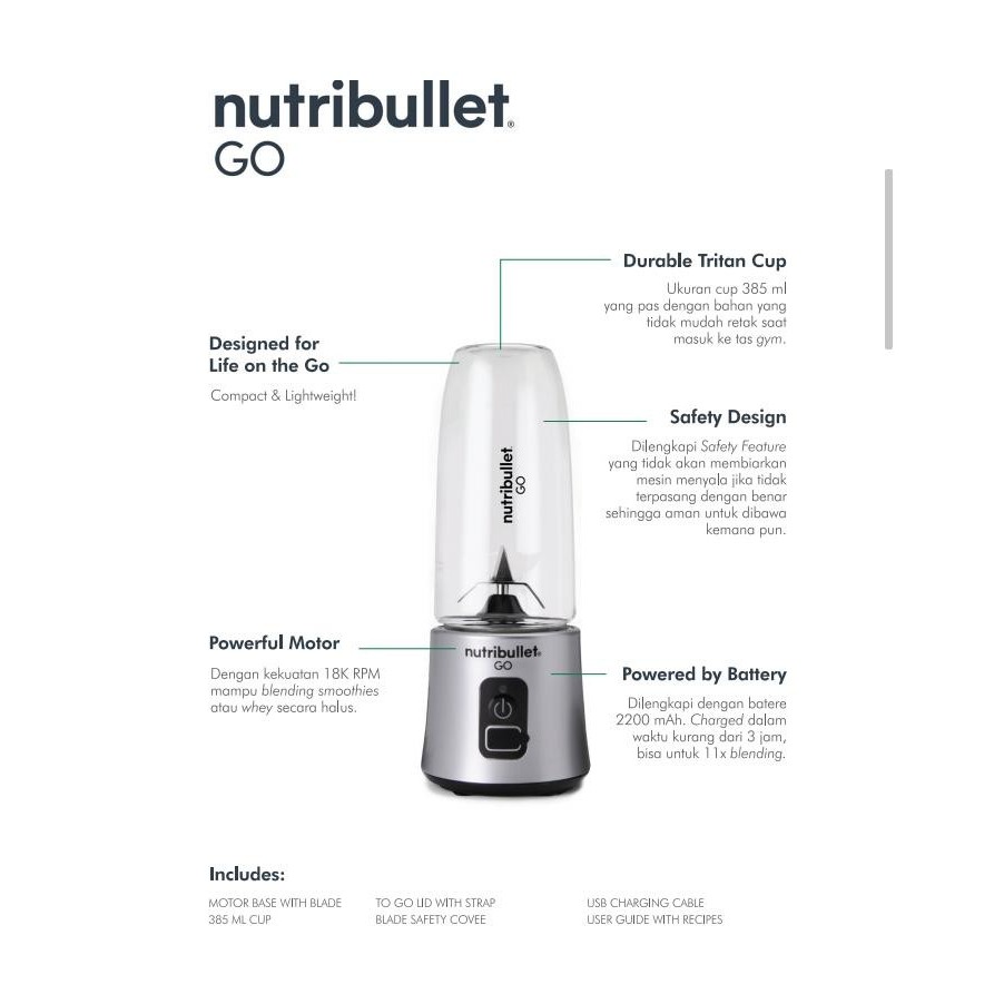 Nutribullet - Portable Go Silver