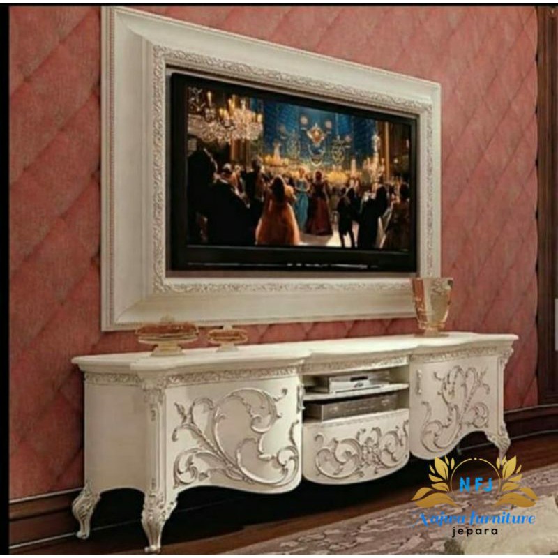 MEJA TV MEWAH MEJA PAJANGAN FRAME TV MODERN KABINET MEWAH