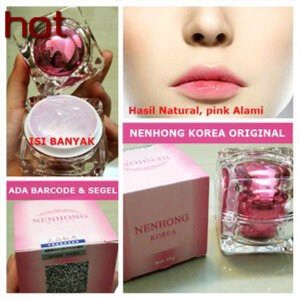 Nenhong Pemerah Bibir Merah Pink Merona Alami Hasil Permanen Bisa Buat Wanita Maupun Pria Aman Dogu
