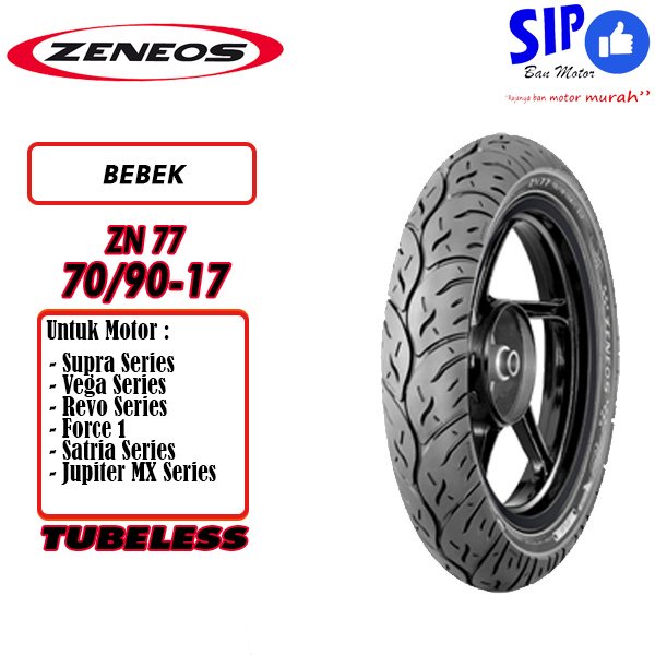 Ban motor bebek Zeneos ZN77 70 90 17 tubeless