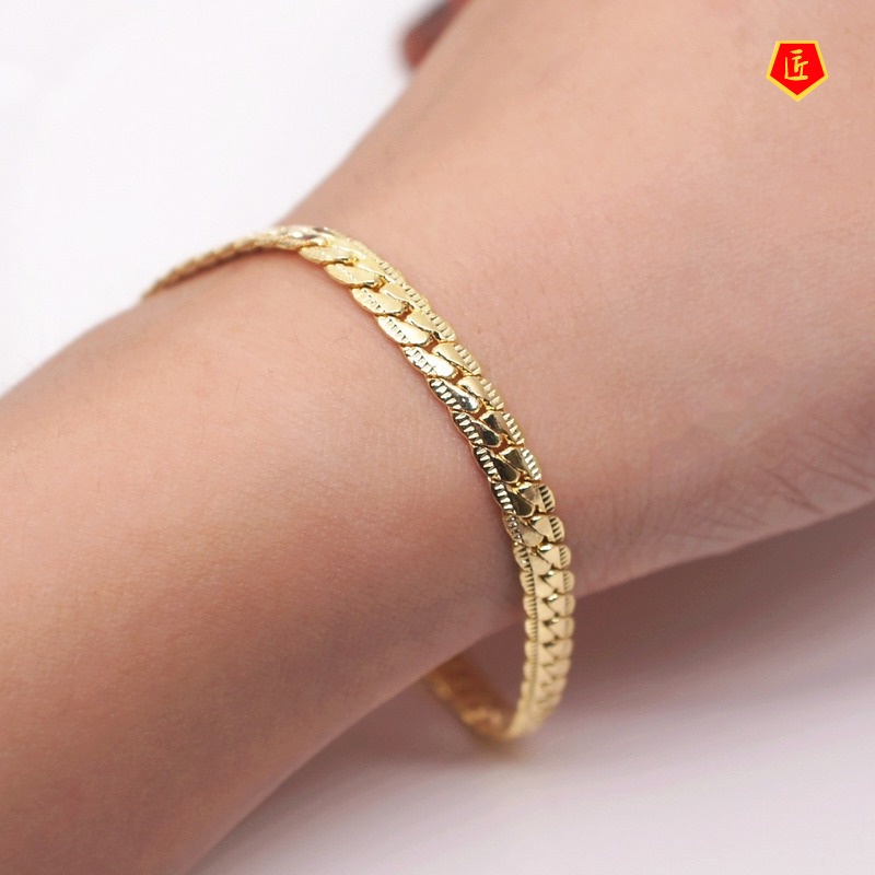 [Ready Stock]Fashion Simple 18K Gold Bracelet