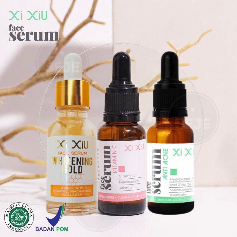 XI XIU Face Serum Vitamin C | Anti Acne | Whitening Gold 20ml Vit