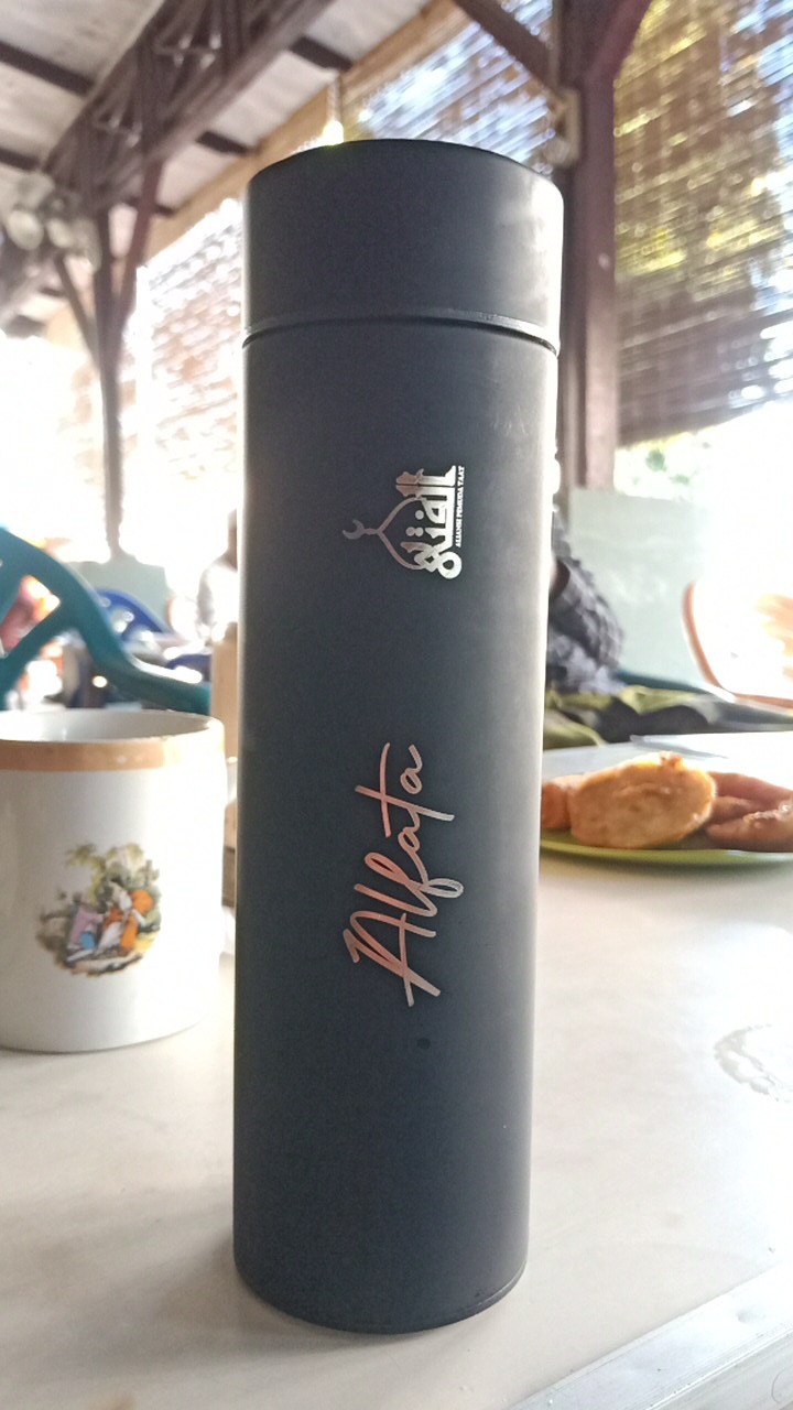Neo Led Tumbler Custom Grafir Nama Logo Smart Temperature Termos Teh Kopi