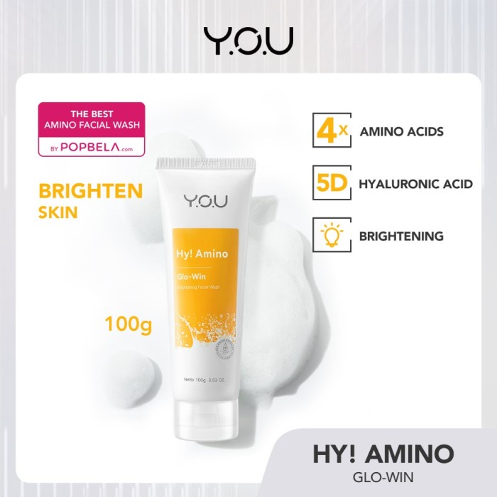 YOU Hy! Amino Brightening Facial Wash - Sabun Cuci Muka Pencerah Wajah