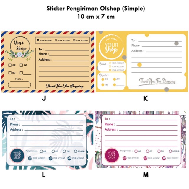 Sticker stiker  alamat address olshop  pengiriman  fragile 