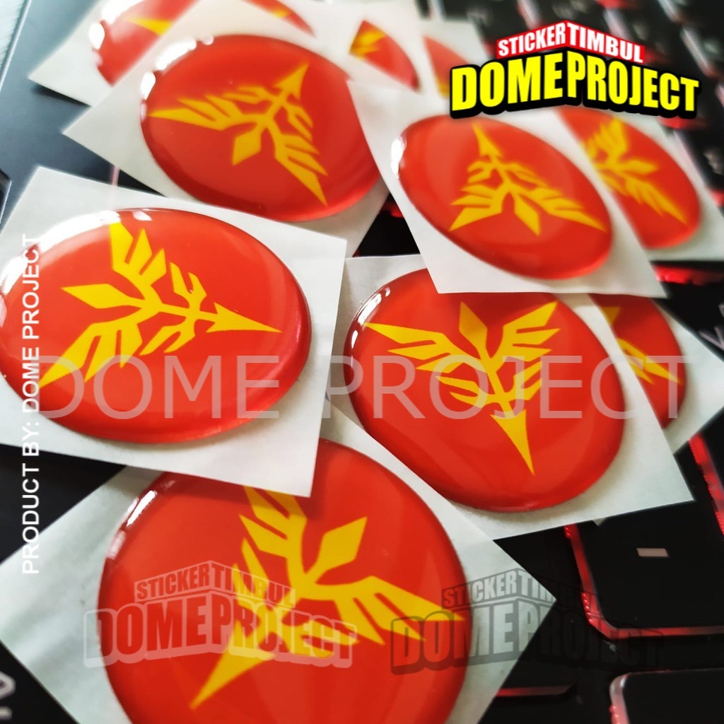 STIKER MOTOR EMBLEM 3D LOGO ANIME GUNDAM ZEON KALIPER REM AKSESORIS YAMAHA HONDA SUZUZI KAWASAKI AESTHETIC KEREN