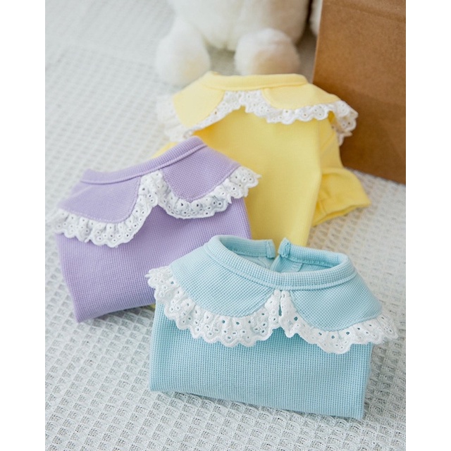 Min jung korea Lacey collar top