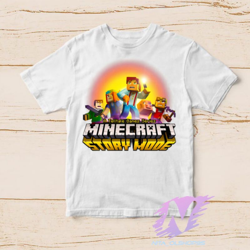 kaos anak Minecraft baju karakter minicraft terbaru