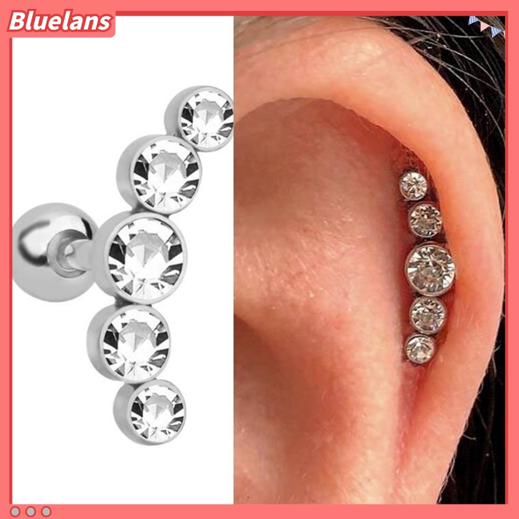 1pc Anting Stud Piercing Tulang Rawan Bahan Stainless Steel Untuk Wanita