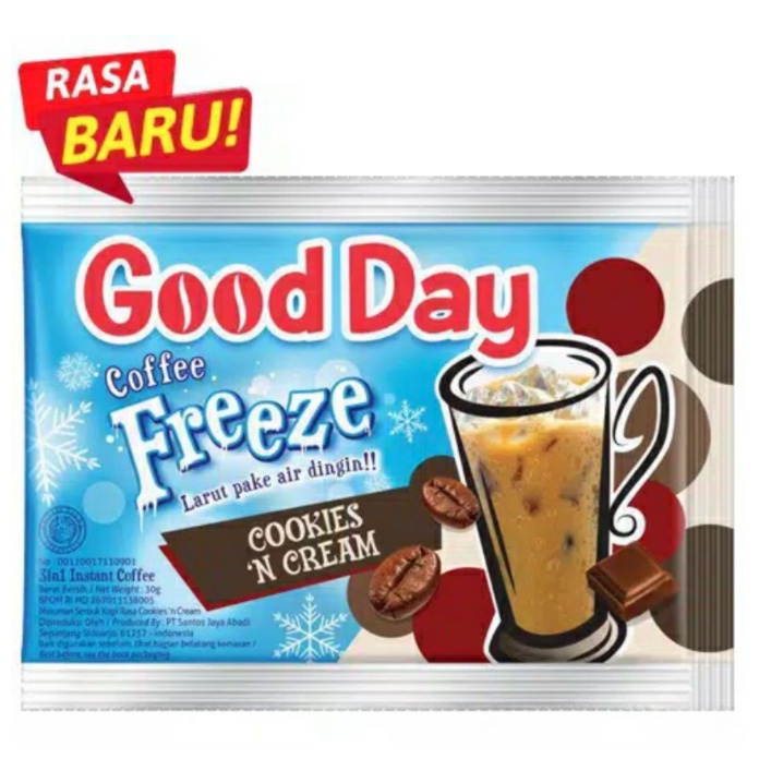 

KOPI GOOD DAY FREEZE COOKIES 'N CREAM 10SX30G