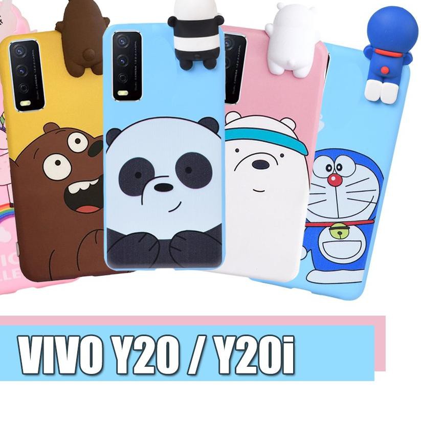(kode-491) Case Intip Vivo Y20 Y20i Y20s Y30 Y50 Doraemon Panda Unicorn Ice Bear Grizzly ##