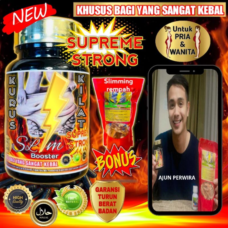 KURUS KILAT SLIM BOOSTER SUPREME STRONG Pelangsing Badan Obat Diet Herbal Ampuh No Herballife