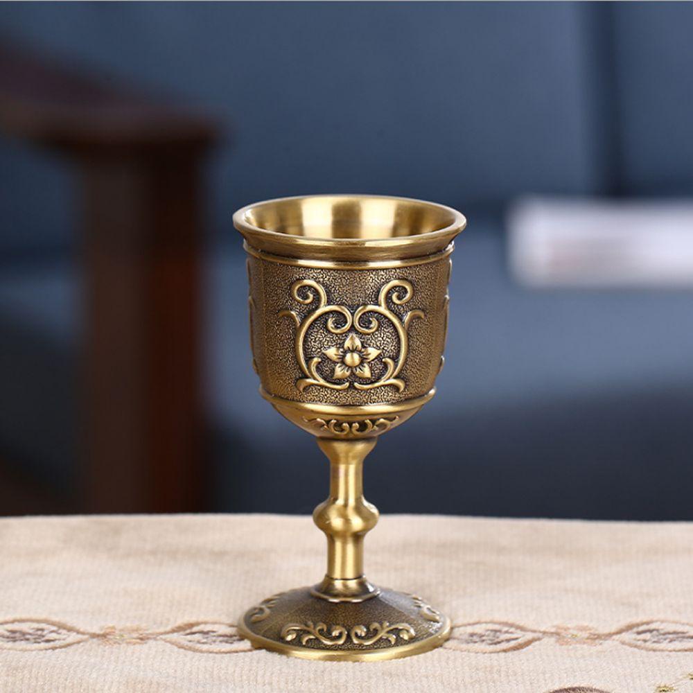 TOP Wine Goblet Motif Bunga Logam Timbul Gelas Anggur Eropa Gelas Anggur Timbul