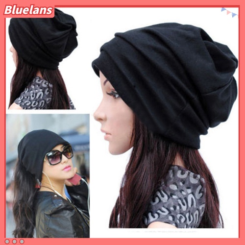 Bluelans Topi Beanie Scarf Rajut Hangat Gaya Hip Hop Untuk Pria Dan Wanita