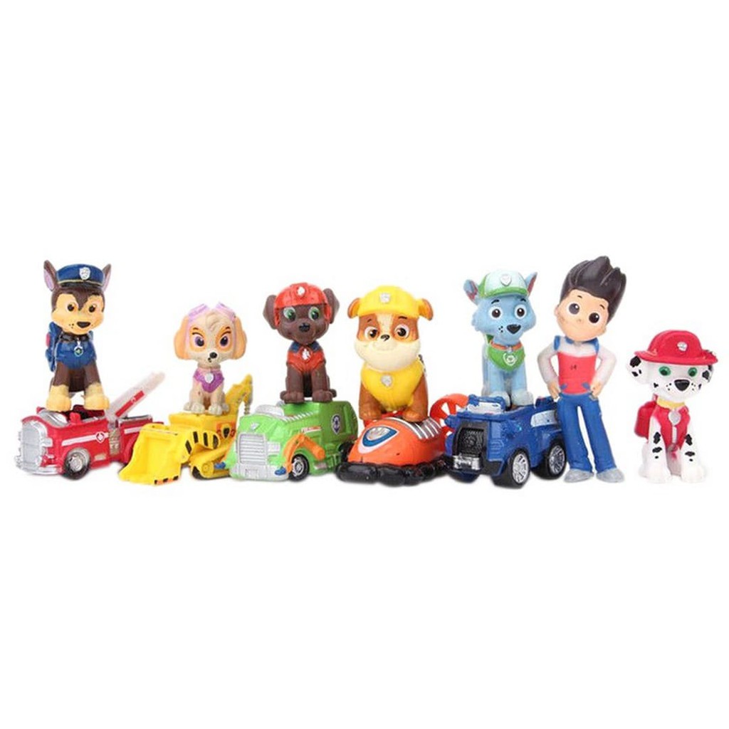 PAW PATROL Marshall Rubble Chase Rocky Zuma Skye Mainan Figurine 12pcs