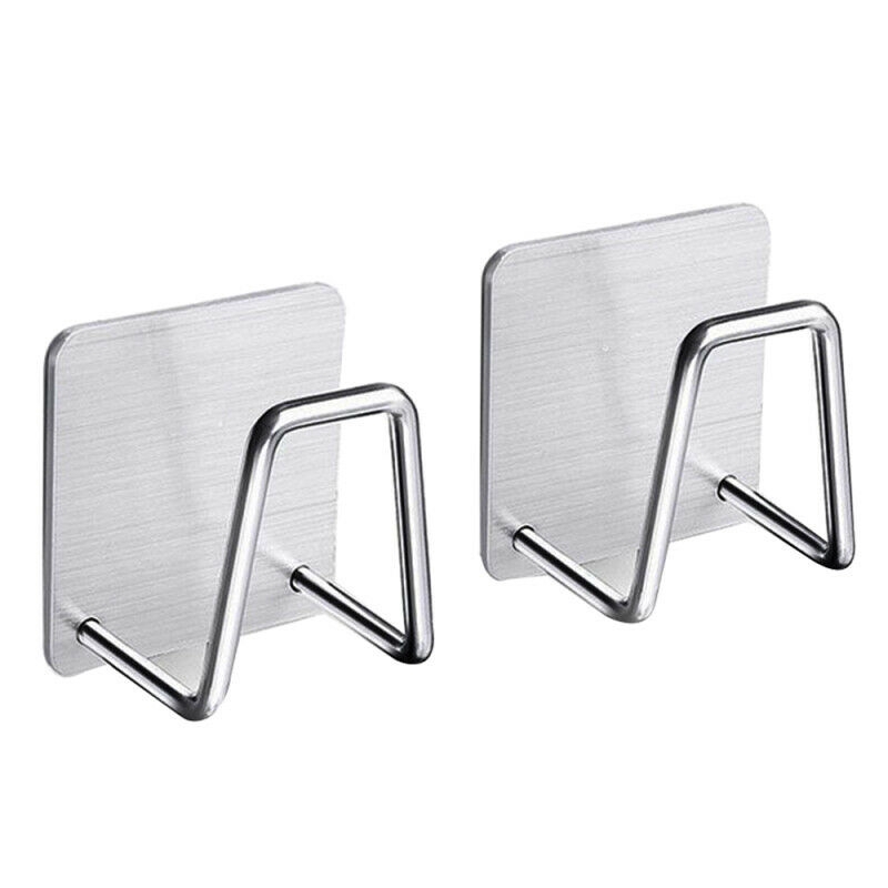 1 Pc Rak Holder Spons Bahan Stainless Steel Dengan Perekat Untuk Dinding Kamar Mandi