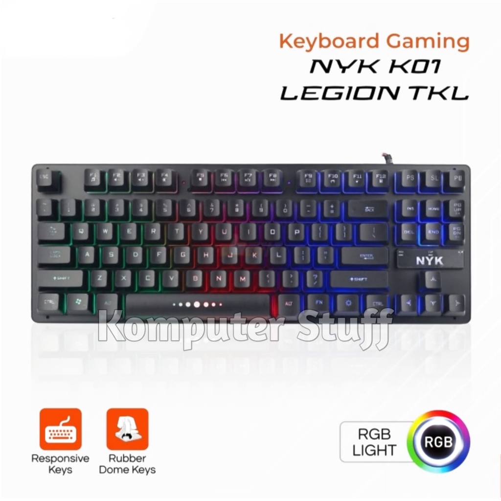 NYK K-01 Keyboard Gaming LED TKL Backlight Keyboard RGB NYK Legion