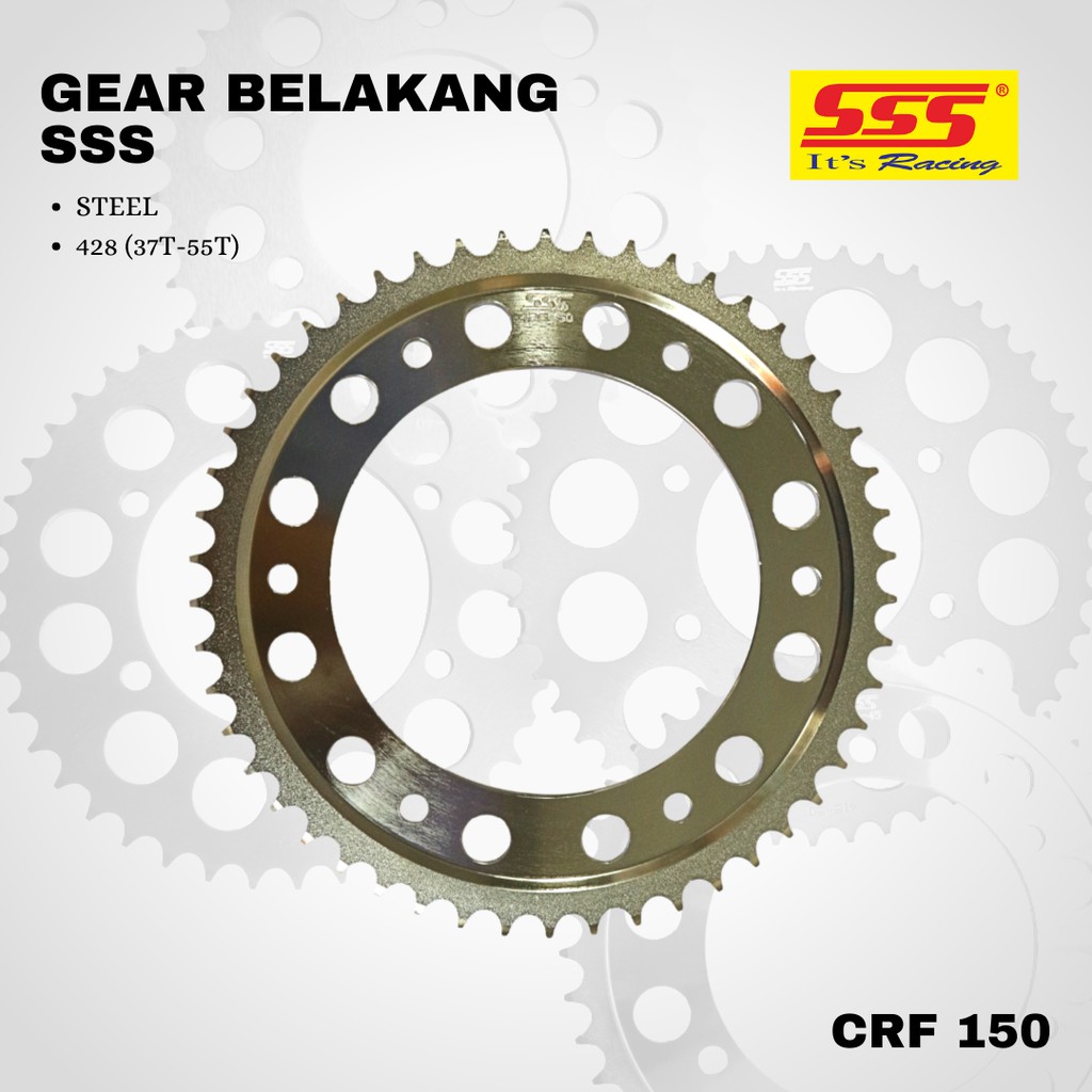 Gear gir Crf 150 sss 428 46 47 48 49 50 51 52 53 54 55 STEEL SILVER