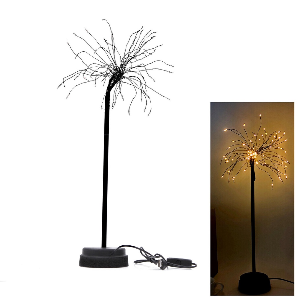 Creative LED Dandelion Gypsophila Copper Wire Lamp Bedroom Romantic Night Light Fire Tree Silver Flower Table Lamp Ins Nordic Style Firefly Tree Lamp