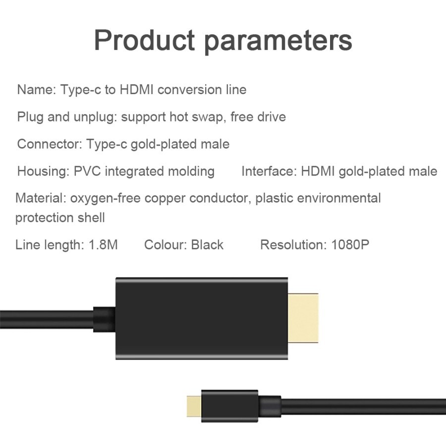 USB Type C to HDMI 2.1 4K 1.8M