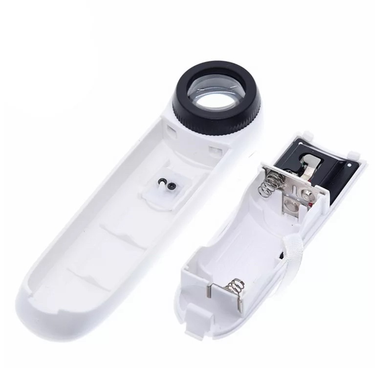 Handheld 40x Kaca Pembesar Kaca Pembesar dengan 2 Lampu LED Handheld Magnifier Pembesar KACA Akrilik