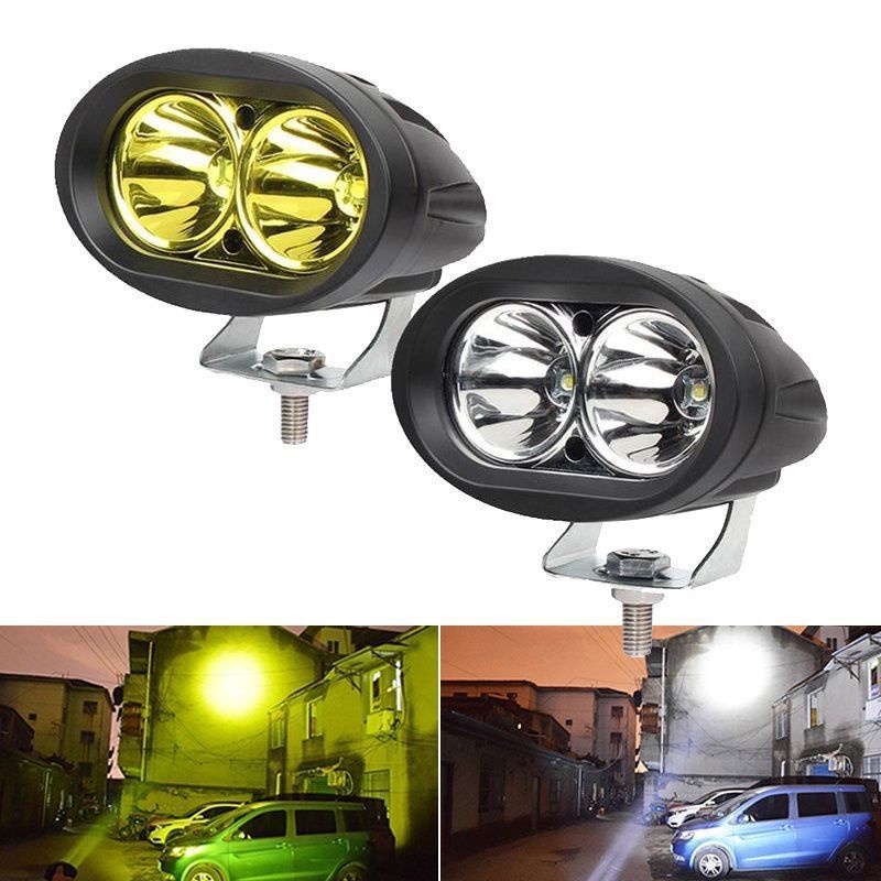 Lampu tembak sorot LED OWL 20 watt 3 mode worklight cree 2 mata  Putih-kuning