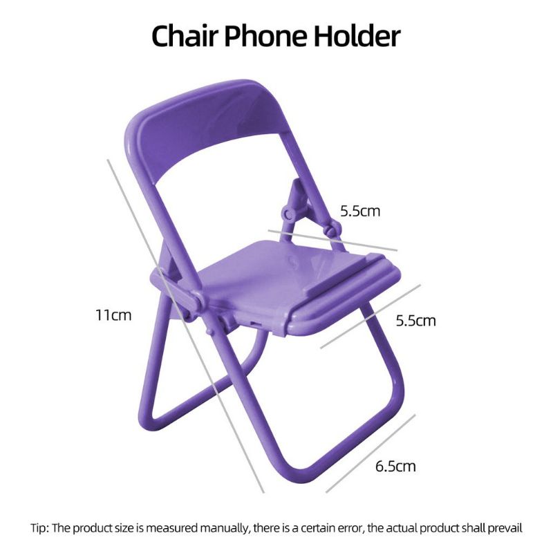 Phone Holder Kursi Folding Chair Stand Holder Phone Universal Holder Stand HP Varian Kursi Lipat Dudukan Penyangga HP Import Murah