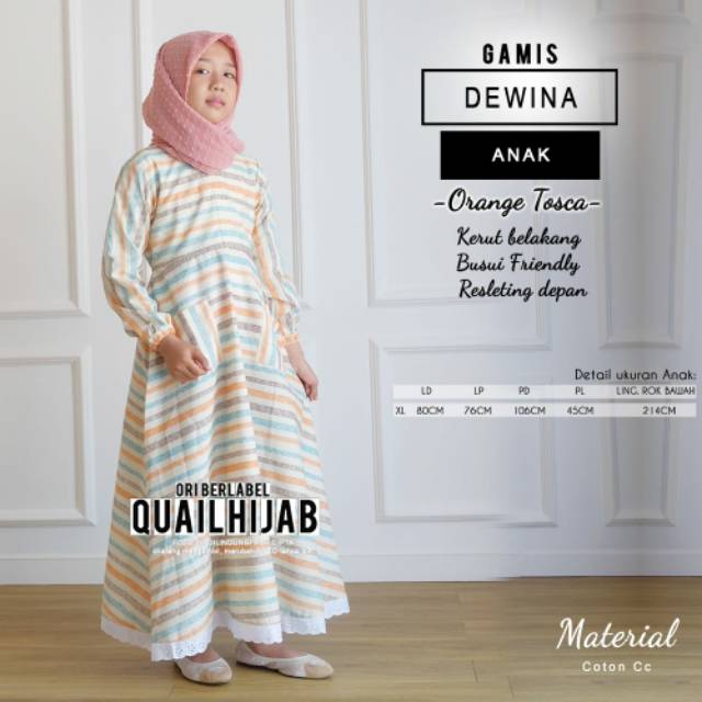 Gamis Dewina Anak ori  Quail hijab