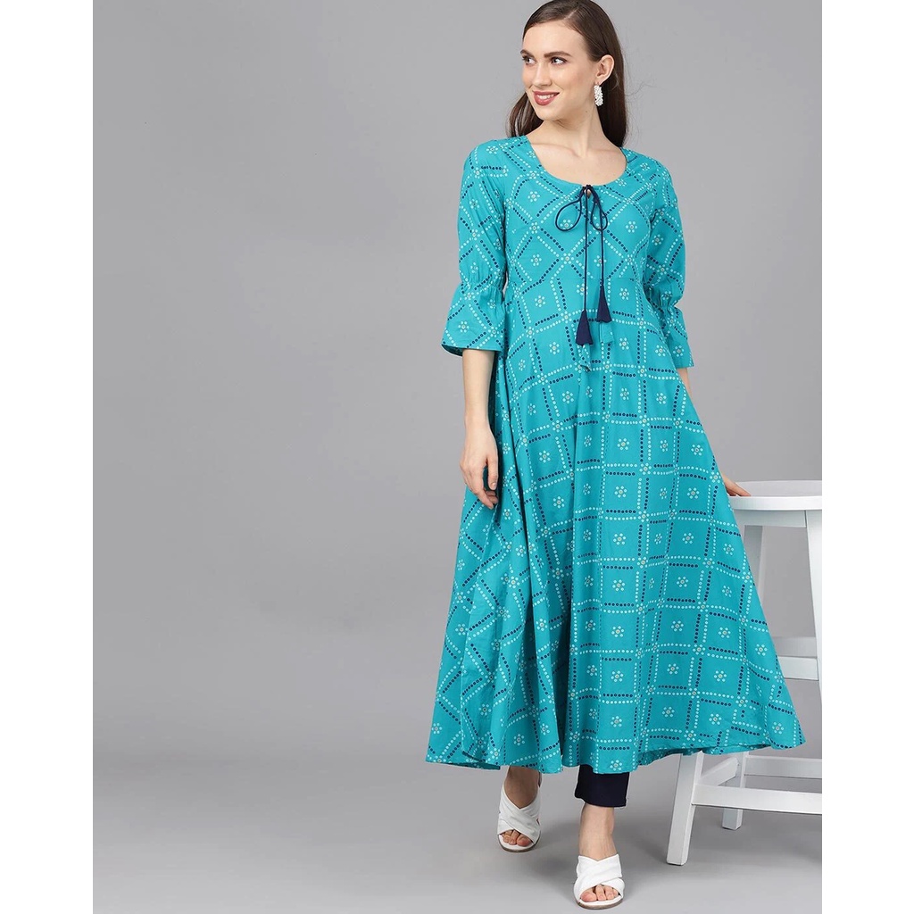 Kurti AKS Light Blue Size S / Kurti Impor India / Jual Kurti Cantik Murah / Jual Dress India / Baju 