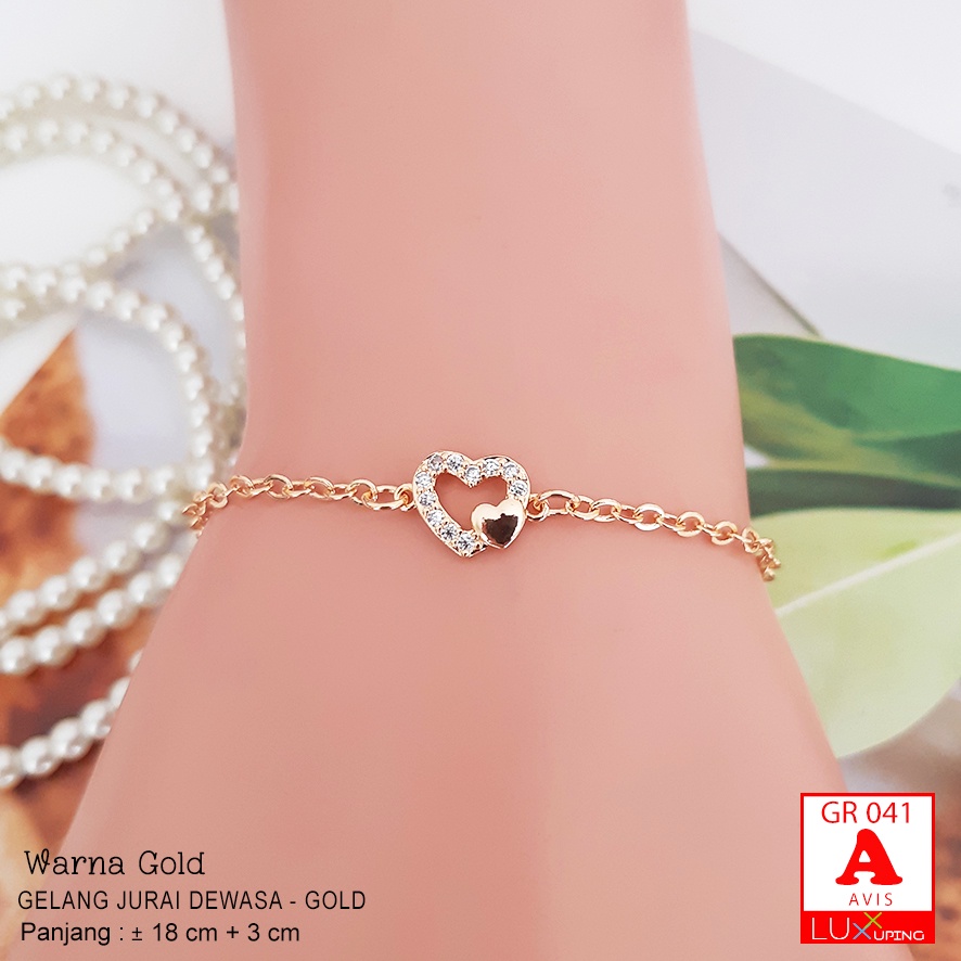 GR 041 Gelang Jurai Kupu Love Perhiasan Wanita Lapis Emas Permata Gelang Xuping Dewasa Luxx Xuping