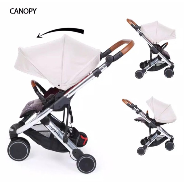 [PRELOVED] OYSTER GEM STROLLER - BEIGE / Grey