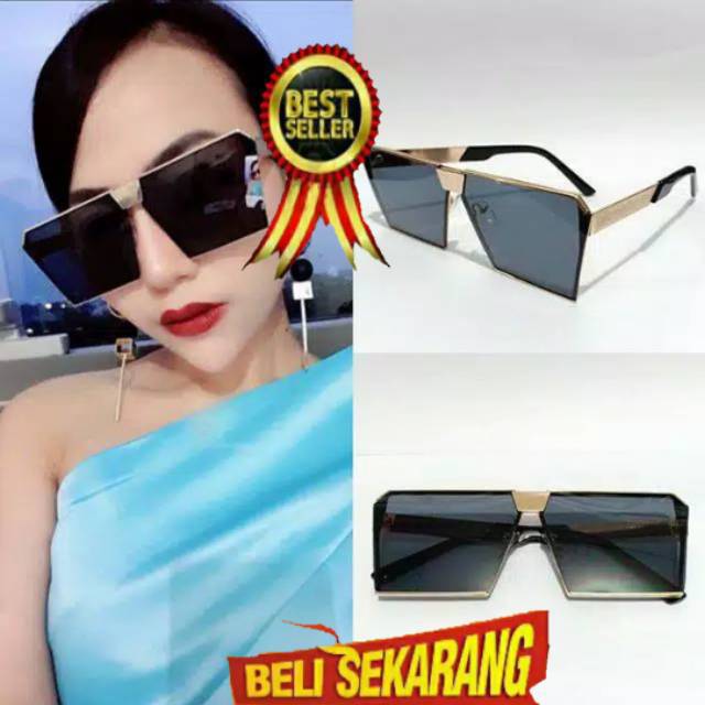 Promo Bul**gariFlat black Em Ready kacamata fashion terbaru wanita pria/kacamata cewek uv protection