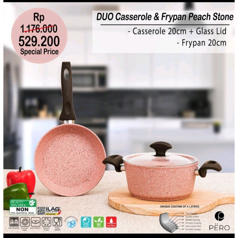 AMBYAR Pero frypan 20cm+cass 20cm coating granite 6 lapis