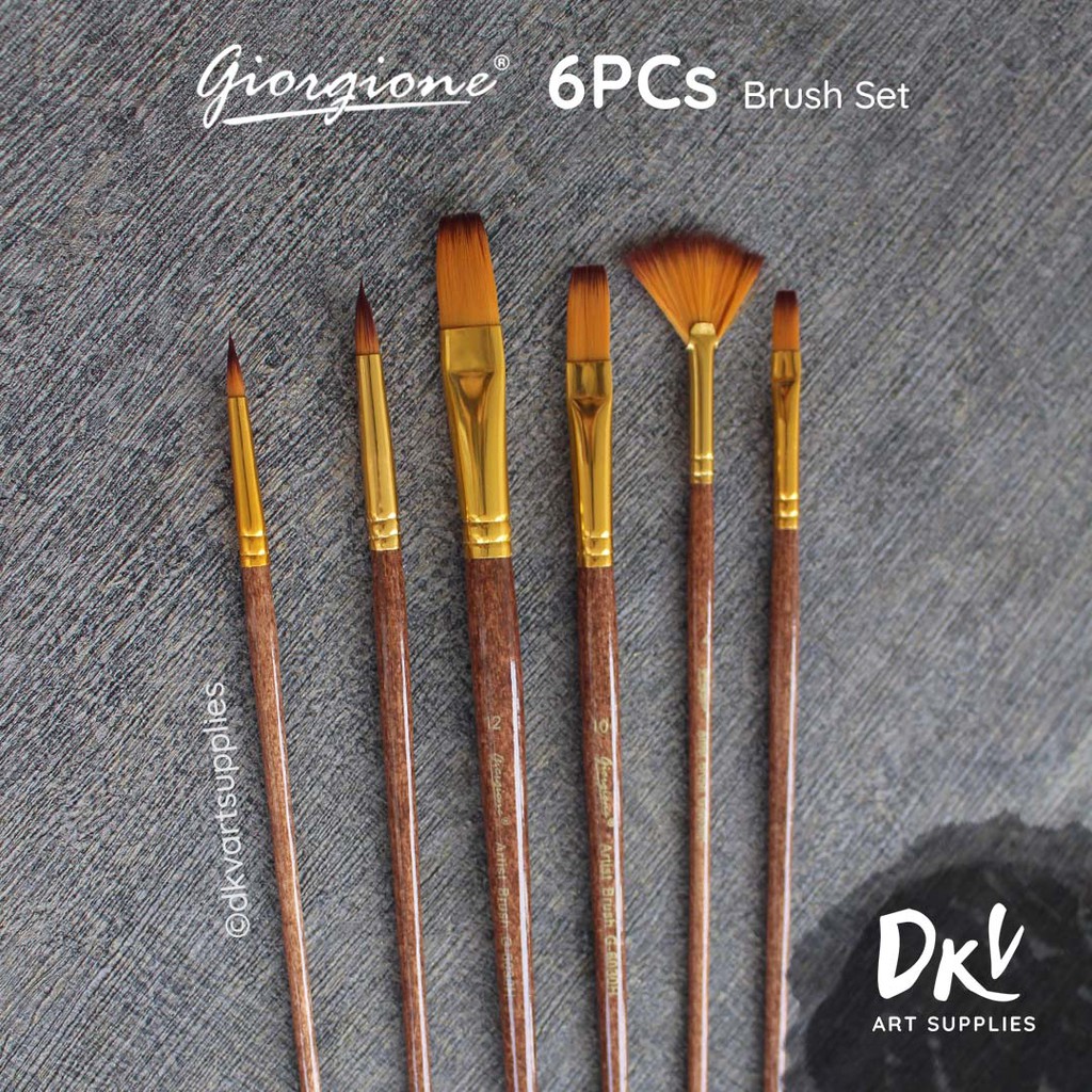 

HJK Giorgione Brush Set 6 pcs G-6030H Kuas Lukis Nylon