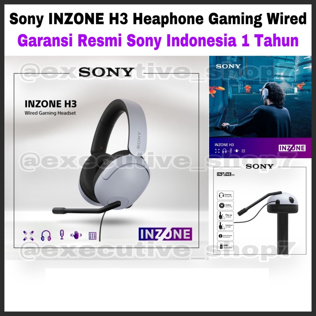 Sony INZONE H3 Headphone Gamid Wired - Garansi Resmi Sony Indonesia 1 Tahun